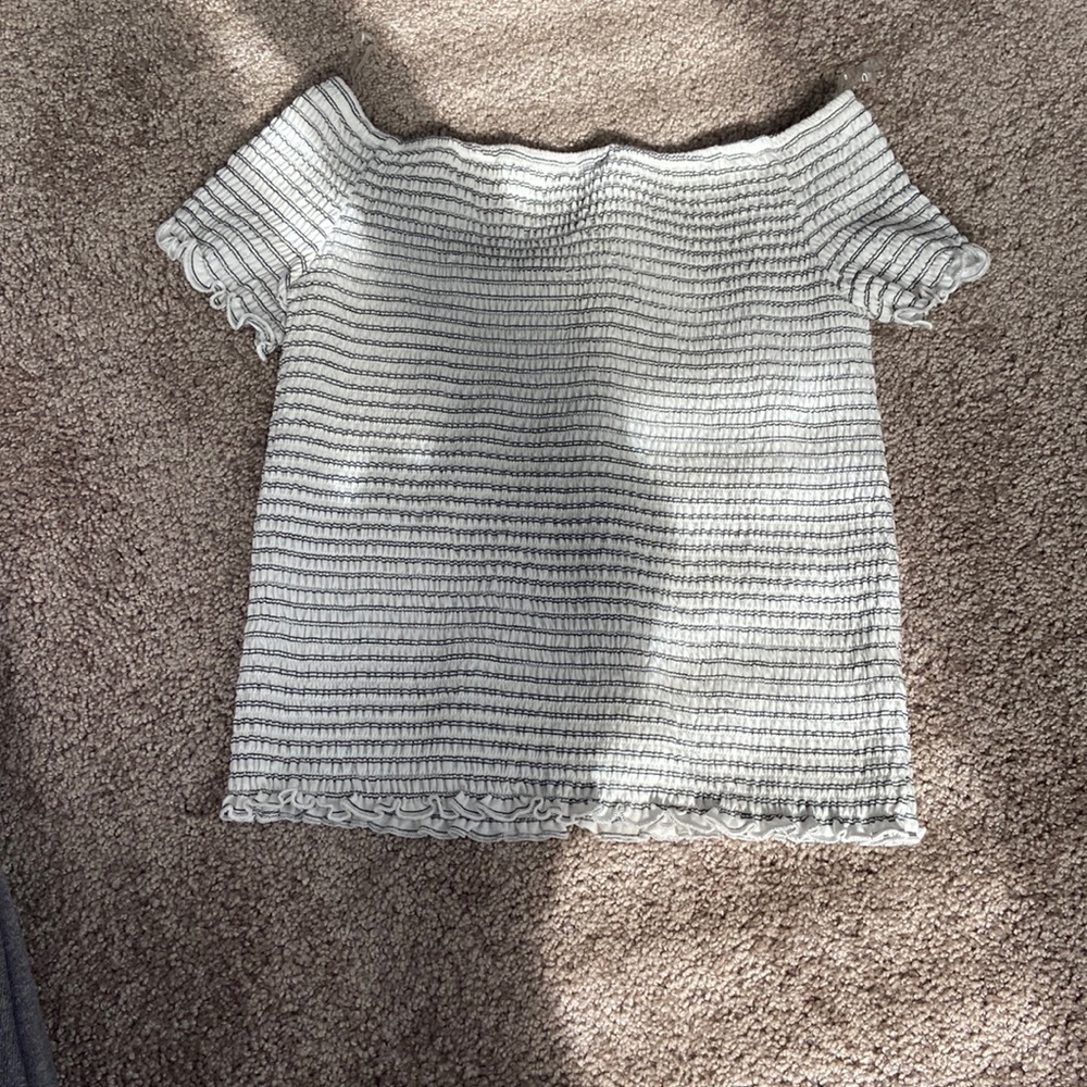 White and black striped shirt